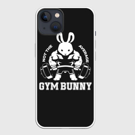 Чехол для iPhone 13 с принтом GYM BUNNY в Новосибирске,  |  | Тематика изображения на принте: bodybuilding | diet | exercise | fitness | gym | heath | motivation | muscle | phil | training | workout | бодибилдинг | мотивация | спорт | трансформация | фитнес | эстетичный