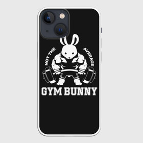 Чехол для iPhone 13 mini с принтом GYM BUNNY в Новосибирске,  |  | Тематика изображения на принте: bodybuilding | diet | exercise | fitness | gym | heath | motivation | muscle | phil | training | workout | бодибилдинг | мотивация | спорт | трансформация | фитнес | эстетичный