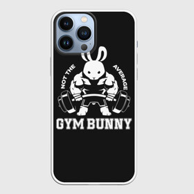 Чехол для iPhone 13 Pro Max с принтом GYM BUNNY в Новосибирске,  |  | Тематика изображения на принте: bodybuilding | diet | exercise | fitness | gym | heath | motivation | muscle | phil | training | workout | бодибилдинг | мотивация | спорт | трансформация | фитнес | эстетичный