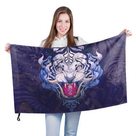 Флаг 3D с принтом ТИГР в Новосибирске, 100% полиэстер | плотность ткани — 95 г/м2, размер — 67 х 109 см. Принт наносится с одной стороны | 24 на 7 тигр | арт | взгляд | иллюстрация | клыки | кот | коты | котяра | кошка | кошки | самурай | свирепый взгляд | скетч | тигр | тигры | цифровой рисунок | япония | японский арт | японский тигр