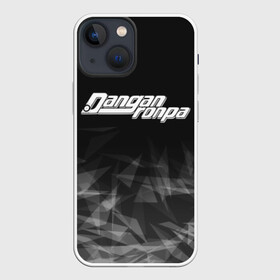 Чехол для iPhone 13 mini с принтом DANGANRONPA дым в Новосибирске,  |  | anime | bear | black  white | danganronpa | danganronpa monokid | kurokuma | monokuma | monotaro | rabbit | school | shirokuma | textura | аниме | главарь | монокума | текстура | чёрно белый | школа