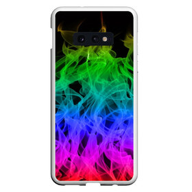 Чехол для Samsung S10E с принтом RAINBOW FIRE в Новосибирске, Силикон | Область печати: задняя сторона чехла, без боковых панелей | Тематика изображения на принте: battle | battle fire | battle thunder | fire | texture | thunder | битва | битва молний | гроза | молнии | огонь | текстура