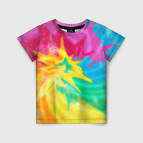 Детская футболка 3D с принтом Tie-Dye в Новосибирске, 100% гипоаллергенный полиэфир | прямой крой, круглый вырез горловины, длина до линии бедер, чуть спущенное плечо, ткань немного тянется | tie dye | tie dye краски | tie dye купить | стиль tie dye | футболка tie dye