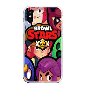 Чехол для iPhone XS Max матовый с принтом BRAWL STARS в Новосибирске, Силикон | Область печати: задняя сторона чехла, без боковых панелей | 8 bit | 8 бит | bibi | brawl stars | crow | el brown | leon | leon shark | max | mr.p | sally leon | shark | stars | virus | werewolf | акула | биби | вирус | ворон | леон | оборотень | пингвин