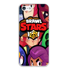 Чехол для iPhone 5/5S матовый с принтом BRAWL STARS в Новосибирске, Силикон | Область печати: задняя сторона чехла, без боковых панелей | 8 bit | 8 бит | bibi | brawl stars | crow | el brown | leon | leon shark | max | mr.p | sally leon | shark | stars | virus | werewolf | акула | биби | вирус | ворон | леон | оборотень | пингвин