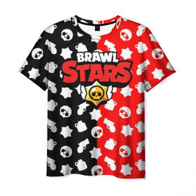 Мужская футболка 3D с принтом BRAWL STARS в Новосибирске, 100% полиэфир | прямой крой, круглый вырез горловины, длина до линии бедер | android | brawl stars | games | mobile game | stars | игры | мобильные игры