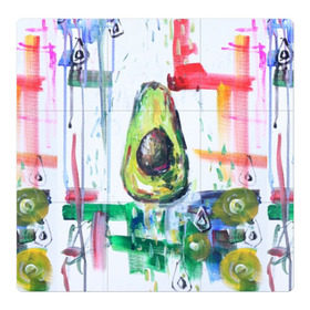 Магнитный плакат 3Х3 с принтом Авокадо авангард в Новосибирске, Полимерный материал с магнитным слоем | 9 деталей размером 9*9 см | авокадо | веган | девушкам | здоровое питание | здоровье | люблю авокадо | овощи | пп | стильно | сыроед | фрукты