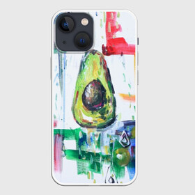 Чехол для iPhone 13 mini с принтом Авокадо авангард в Новосибирске,  |  | Тематика изображения на принте: авокадо | веган | девушкам | здоровое питание | здоровье | люблю авокадо | овощи | пп | стильно | сыроед | фрукты