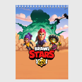 Скетчбук с принтом BRAWL STARS в Новосибирске, 100% бумага
 | 48 листов, плотность листов — 100 г/м2, плотность картонной обложки — 250 г/м2. Листы скреплены сверху удобной пружинной спиралью | 8 bit | 8 бит | bibi | brawl stars | crow | el brown | leon | leon shark | max | mr.p | sally leon | shark | stars | virus | werewolf | акула | биби | вирус | ворон | леон | оборотень | пингвин