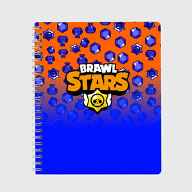 Тетрадь с принтом BRAWL STARS в Новосибирске, 100% бумага | 48 листов, плотность листов — 60 г/м2, плотность картонной обложки — 250 г/м2. Листы скреплены сбоку удобной пружинной спиралью. Уголки страниц и обложки скругленные. Цвет линий — светло-серый
 | android | brawl stars | games | mobile game | stars | игры | мобильные игры