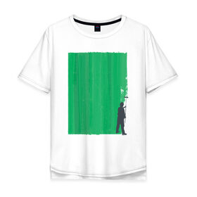 Мужская футболка хлопок Oversize с принтом Маляр в Новосибирске, 100% хлопок | свободный крой, круглый ворот, “спинка” длиннее передней части | Тематика изображения на принте: абстракция | дерево | дизайнер | краска | маляра | художник