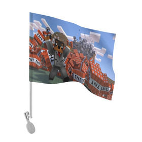 Флаг для автомобиля с принтом MINECRAFT в Новосибирске, 100% полиэстер | Размер: 30*21 см | blade | blocks | creeper | cubes | game | ken | mine craft | minecraft | mobs | sword | игры | крипер | майн крафт | майнкрафт | моб