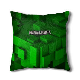 Подушка 3D с принтом MINECRAFT в Новосибирске, наволочка – 100% полиэстер, наполнитель – холлофайбер (легкий наполнитель, не вызывает аллергию). | состоит из подушки и наволочки. Наволочка на молнии, легко снимается для стирки | blade | blocks | creeper | cubes | game | ken | mine craft | minecraft | mobs | sword | игры | крипер | майн крафт | майнкрафт | моб