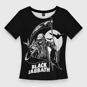 Женская футболка 3D Slim с принтом Black Sabbath в Новосибирске,  |  | black sabbath | hard rock | heavy metal | блэк сабат | группы | метал | музыка | оззи осборн | рок | хард рок | хэви метал