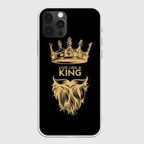 Чехол для iPhone 12 Pro Max с принтом Живи как король в Новосибирске, Силикон |  | beard | black | color | cool | crown | hipster | king | lady | like | live | mustache | power | royal | strength | super | trend | yellow | борода | власть | желтый | живи | как | королевская | король | корона | круто | особа | сила | супер | тренд | усы 