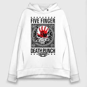 Женское худи Oversize хлопок с принтом Five Finger Death Punch в Новосибирске, френч-терри — 70% хлопок, 30% полиэстер. Мягкий теплый начес внутри —100% хлопок | боковые карманы, эластичные манжеты и нижняя кромка, капюшон на магнитной кнопке | 5fdp | ffdp | five finger death punch | metal | альтернатива | группы | метал | музыка | хеви метал