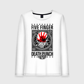 Женский лонгслив хлопок с принтом Five Finger Death Punch в Новосибирске, 100% хлопок |  | 5fdp | ffdp | five finger death punch | metal | альтернатива | группы | метал | музыка | хеви метал