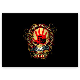 Поздравительная открытка с принтом Five Finger Death Punch в Новосибирске, 100% бумага | плотность бумаги 280 г/м2, матовая, на обратной стороне линовка и место для марки
 | Тематика изображения на принте: 5fdp | ffdp | five finger death punch | metal | альтернатива | группы | метал | музыка | хеви метал