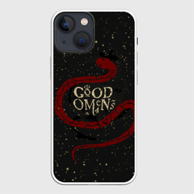 Чехол для iPhone 13 mini с принтом Змея Good Omens в Новосибирске,  |  | evil | good | good omens | азирафель | ангел | благие намерения | гуд оменс | демон | добро | зло | змея | кроули