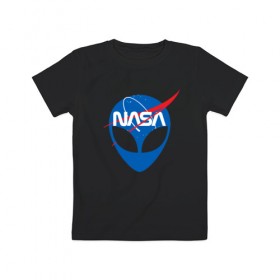 Детская футболка хлопок с принтом Nasa в Новосибирске, 100% хлопок | круглый вырез горловины, полуприлегающий силуэт, длина до линии бедер | nasa | space | галактика | земля | илон | инопланетяне | инопланетянин | картинка | картинки | космонавт | космос | луна | маск | мода | надпись | наса | планета | планеты | система | тренды