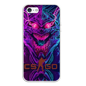 Чехол для iPhone 5/5S матовый с принтом CS GO Hyper Beast в Новосибирске, Силикон | Область печати: задняя сторона чехла, без боковых панелей | 2019 | computer game | counter strike | cs | cs go | csgo | dota | dota2 | game | howl | hyperbeast | warning | автомат | вой | го | игрок | компьютерная игра | контр страйк | контра | кс | оружие | турнир