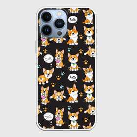 Чехол для iPhone 13 Pro Max с принтом Милые пёсики в Новосибирске,  |  | animal | black | cute | dog | friendship | funny | heart | sweet | tail | white | yellow | белый | верность | графика | дружба | желтый | жи | кость | лапы | малыш | мило | очки | ошейник | пёс | пёсик | порода | преданность | псина | сердце | сла