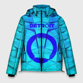 Мужская зимняя куртка 3D с принтом Detroit Вecome Human в Новосибирске, верх — 100% полиэстер; подкладка — 100% полиэстер; утеплитель — 100% полиэстер | длина ниже бедра, свободный силуэт Оверсайз. Есть воротник-стойка, отстегивающийся капюшон и ветрозащитная планка. 

Боковые карманы с листочкой на кнопках и внутренний карман на молнии. | Тематика изображения на принте: 3d | cтать человеком | detroit city | detroit: вecome human | игра | интерактивная | квест | кинематограф | приключения | франция