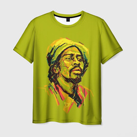 Мужская футболка 3D с принтом RastaArt 3 в Новосибирске, 100% полиэфир | прямой крой, круглый вырез горловины, длина до линии бедер | art | bob marley | cannabis | rasta | rastaman | reggae | reggy | weed | боб марли | раста | растаман | регги | рэгги