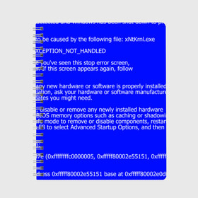 Тетрадь с принтом СИНИЙ ЭКРАН СМЕРТИ в Новосибирске, 100% бумага | 48 листов, плотность листов — 60 г/м2, плотность картонной обложки — 250 г/м2. Листы скреплены сбоку удобной пружинной спиралью. Уголки страниц и обложки скругленные. Цвет линий — светло-серый
 | Тематика изображения на принте: anonymus | blue death screen | cod | hack | hacker | it | program | texture | айти | аноним | анонимус | взлом | код | кодинг | программа | программист | текстура | хак | хакер