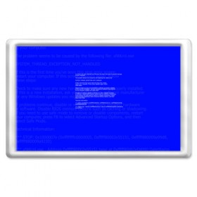 Магнит 45*70 с принтом СИНИЙ ЭКРАН СМЕРТИ в Новосибирске, Пластик | Размер: 78*52 мм; Размер печати: 70*45 | anonymus | blue death screen | cod | hack | hacker | it | program | texture | айти | аноним | анонимус | взлом | код | кодинг | программа | программист | текстура | хак | хакер