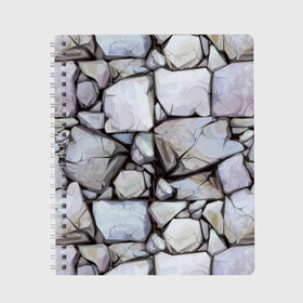 Тетрадь с принтом Камни в Новосибирске, 100% бумага | 48 листов, плотность листов — 60 г/м2, плотность картонной обложки — 250 г/м2. Листы скреплены сбоку удобной пружинной спиралью. Уголки страниц и обложки скругленные. Цвет линий — светло-серый
 | Тематика изображения на принте: asphalt | boulder | composition | covering | drawing | gray | nature | stone | wall | асфальт | валун | камень | композиция | покрытие | природа | рисунок | серый | стена