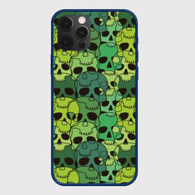 Чехол для iPhone 12 Pro с принтом Зеленые черепа в Новосибирске, силикон | область печати: задняя сторона чехла, без боковых панелей | Тематика изображения на принте: anger | black | death | drawing | green | horror | illustration | lime | look | marsh | scary | skull | terrible | болотный | взгляд | зеленый | злость | иллюстрация | рисунок | салатовый | страшный | ужас | ужасный | черепа | черный