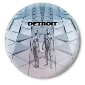 Значок с принтом Detroit: Вecome Human в Новосибирске,  металл | круглая форма, металлическая застежка в виде булавки | 3d | cтать человеком | detroit city | detroit: вecome human | игра | интерактивная | квест | кинематограф | приключения | франция