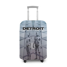 Чехол для чемодана 3D с принтом Detroit: Вecome Human в Новосибирске, 86% полиэфир, 14% спандекс | двустороннее нанесение принта, прорези для ручек и колес | 3d | cтать человеком | detroit city | detroit: вecome human | игра | интерактивная | квест | кинематограф | приключения | франция