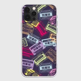 Чехол для iPhone 12 Pro Max с принтом Разноцветные кассеты в Новосибирске, Силикон |  | Тематика изображения на принте: audio | drawing | green | mauve | multicolored | music | purple | retro | turquoise | vintage | yellow | аудио | бирюза | винтаж | желтый | зеленый | кассета | лиловый | музыка | разноцветные | ретро | рисунок | фиолетовый
