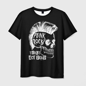Мужская футболка 3D с принтом Панки не умирают в Новосибирске, 100% полиэфир | прямой крой, круглый вырез горловины, длина до линии бедер | Тематика изображения на принте: dude | guy | illustration | mohawk | music | negative | punk rock | punks | retro | skull | style | vintage | винтаж | иллюстрация | ирокез | музыка | негатив | панк рок | панки | парень | ретро | стиль | череп | чувак
