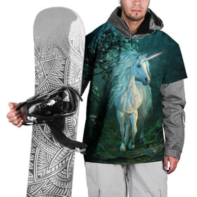 Накидка на куртку 3D с принтом Единорог в Новосибирске, 100% полиэстер |  | animal | beautiful | blue | fantasy | green | hooves | horn | horse | magi | mushrooms | nature | night | unicorn | white | белый | волшебство | грибы | грива | единорог | животное | зеленый | иллюстрация | копыта | лес | лошадь | мифология | но