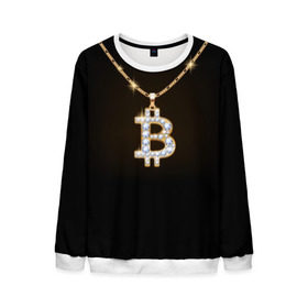 Мужской свитшот 3D с принтом Бриллиантовый биткоин в Новосибирске, 100% полиэстер с мягким внутренним слоем | круглый вырез горловины, мягкая резинка на манжетах и поясе, свободная посадка по фигуре | bitcoin | black | chain | color | diamond | emblem | gold | golden | hip hop | logo | luxury | money | style | symbol | алмаз | блеск | блестящий | бриллиант | валюта | деньги | знак | золото | золотой | криптовалюта | кулон | логотип | люкс | роскошь | с
