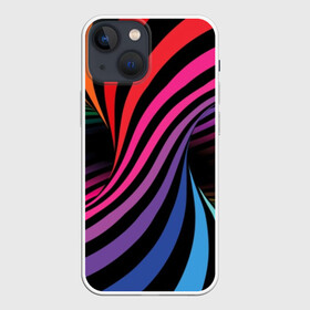 Чехол для iPhone 13 mini с принтом Метаморфозы в Новосибирске,  |  | abstraction | black | blue | color | green | hypnosis | illusion | orange | p | rainbow | red | tunnel | yellow | абстракция | галлюцинации | гипноз | желтый | зеленый | иллюзия | красный | оранжевый | полосы | психоделика | радуга | разноцветны