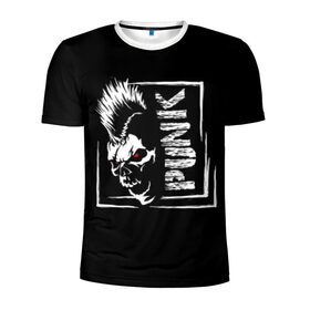 Мужская футболка 3D спортивная с принтом Punk в Новосибирске, 100% полиэстер с улучшенными характеристиками | приталенный силуэт, круглая горловина, широкие плечи, сужается к линии бедра | anarchy | anger | black | emblem | hair | hairstyle | horror | illustration | look | mohawk | punk | red | scar | scary | skull | terrible | white | анархия | белый | взгляд | волосы | злость | иллюстрация | ирокез | красный | панк | прическа | страшный |