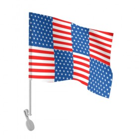Флаг для автомобиля с принтом США в Новосибирске, 100% полиэстер | Размер: 30*21 см | flag | stars | usa | usa flag | америка | американский флаг | звезды | надписи | полосы | сша | флаг | флаг сша