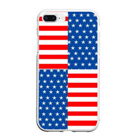 Чехол для iPhone 7Plus/8 Plus матовый с принтом США в Новосибирске, Силикон | Область печати: задняя сторона чехла, без боковых панелей | flag | stars | usa | usa flag | америка | американский флаг | звезды | надписи | полосы | сша | флаг | флаг сша