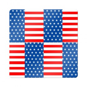 Магнит виниловый Квадрат с принтом США в Новосибирске, полимерный материал с магнитным слоем | размер 9*9 см, закругленные углы | flag | stars | usa | usa flag | америка | американский флаг | звезды | надписи | полосы | сша | флаг | флаг сша