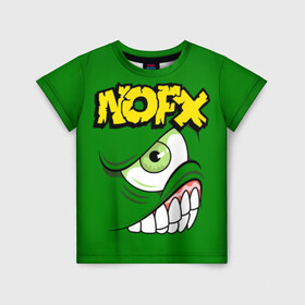 Детская футболка 3D с принтом NOFX в Новосибирске, 100% гипоаллергенный полиэфир | прямой крой, круглый вырез горловины, длина до линии бедер, чуть спущенное плечо, ткань немного тянется | hardcore | nofx | punk | группы | музыка | панк | панк рок | рок | ска панк | скейт панк