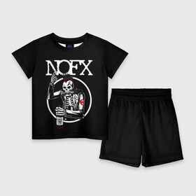 Детский костюм с шортами 3D с принтом NOFX в Новосибирске,  |  | hardcore | nofx | punk | группы | музыка | панк | панк рок | рок | ска панк | скейт панк