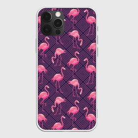 Чехол для iPhone 12 Pro Max с принтом Фламинго в Новосибирске, Силикон |  | abstraction | beak | bird | fauna | feathers | flamingo | flora | geometry | happiness | nature | pink | purple | tropical | tropics | абстракция | геометрия | клюв | перья | природа | птица | розовый | счастье | тропики | тропический | фауна | фиолетовый