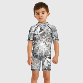 Детский купальный костюм 3D с принтом Бриллиантовый блеск в Новосибирске, Полиэстер 85%, Спандекс 15% | застежка на молнии на спине | cut | diamond | gem | glitter | jewel | kaleidoscope | luxury | shine | sparkle | white | алмаз | белый | блеск | бриллиант | диамант | драгоценность | драгоценный камень | калейдоскоп | люкс | огранка | роскошь | сверкать | сияние