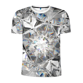 Мужская футболка 3D спортивная с принтом Бриллиантовый блеск в Новосибирске, 100% полиэстер с улучшенными характеристиками | приталенный силуэт, круглая горловина, широкие плечи, сужается к линии бедра | Тематика изображения на принте: cut | diamond | gem | glitter | jewel | kaleidoscope | luxury | shine | sparkle | white | алмаз | белый | блеск | бриллиант | диамант | драгоценность | драгоценный камень | калейдоскоп | люкс | огранка | роскошь | сверкать | сияние