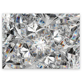 Поздравительная открытка с принтом Бриллиантовый блеск в Новосибирске, 100% бумага | плотность бумаги 280 г/м2, матовая, на обратной стороне линовка и место для марки
 | cut | diamond | gem | glitter | jewel | kaleidoscope | luxury | shine | sparkle | white | алмаз | белый | блеск | бриллиант | диамант | драгоценность | драгоценный камень | калейдоскоп | люкс | огранка | роскошь | сверкать | сияние
