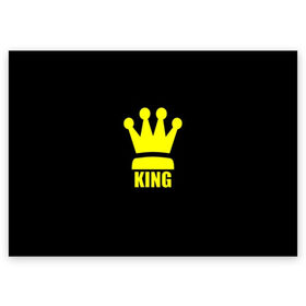 Поздравительная открытка с принтом King в Новосибирске, 100% бумага | плотность бумаги 280 г/м2, матовая, на обратной стороне линовка и место для марки
 | king | король | корона | прикол | шахматы